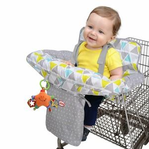 Nuby Baby Shopping Cart Cover and High Chair Cover 2 in 1 Geometric Triangles